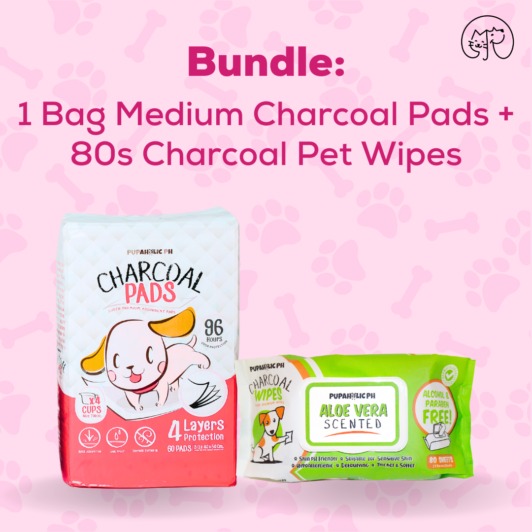 Medium Charcoal Pads & Charcoal Wipes Bundle