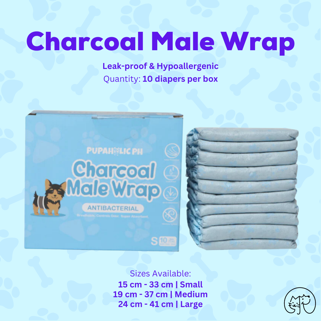 1 BOX PUPAHOLIC CHARCOAL MALE WRAPS 10pcs/box