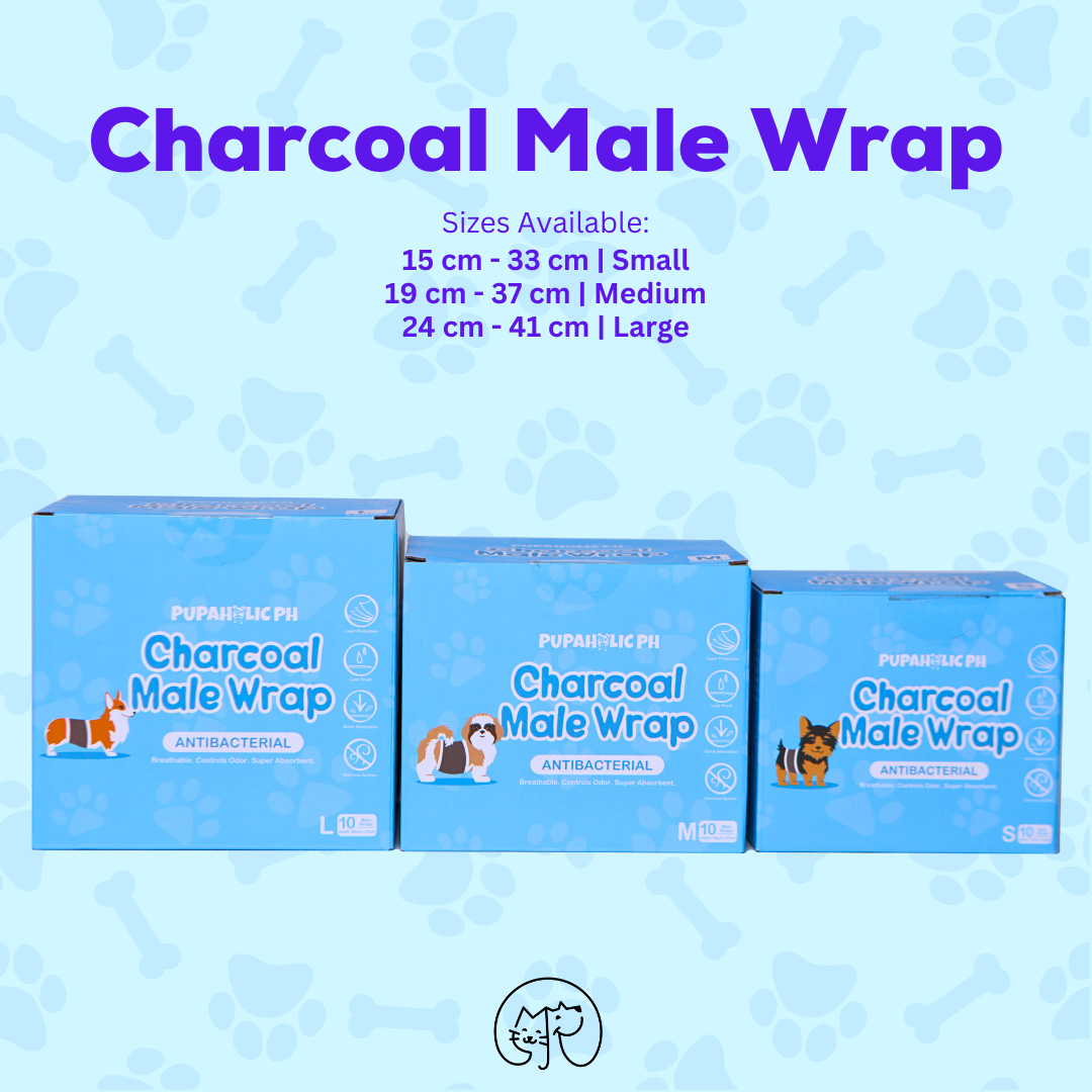 1 BOX PUPAHOLIC CHARCOAL MALE WRAPS 10pcs/box