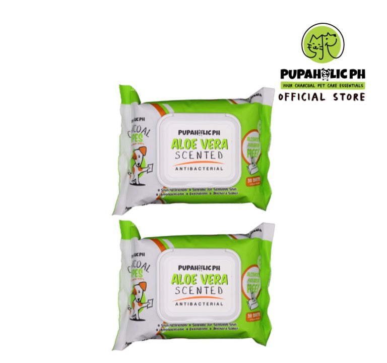 2 Packs of PupaholicPh Charcoal Wipes - 30 pulls
