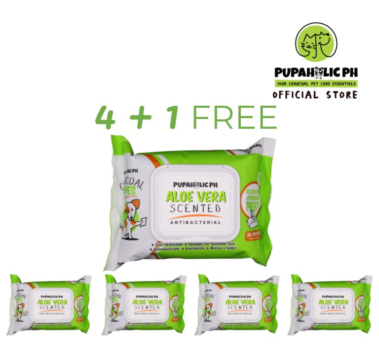 4+1 Pupaholicph Charcoal Wipes - 30pulls