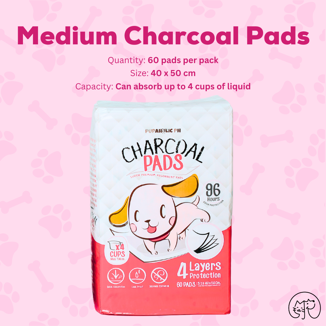 1 Bag Pupaholic Ph NEW and IMPROVED Charcoal Pads Medium 40cm x 50cm - Good for 4 months use