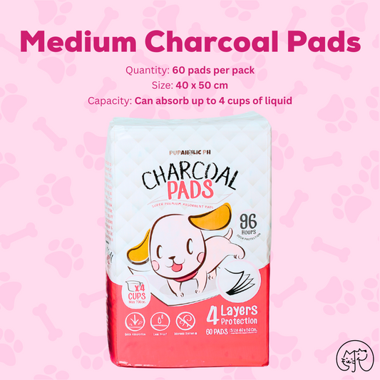 1 Bag Pupaholic Ph NEW and IMPROVED Charcoal Pads Medium 40cm x 50cm - Good for 4 months use