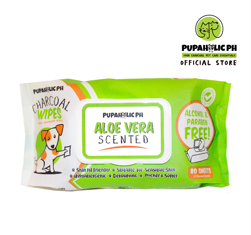 1 Pack Pupholic PH Charcoal Pet Wipes (80 sheets)