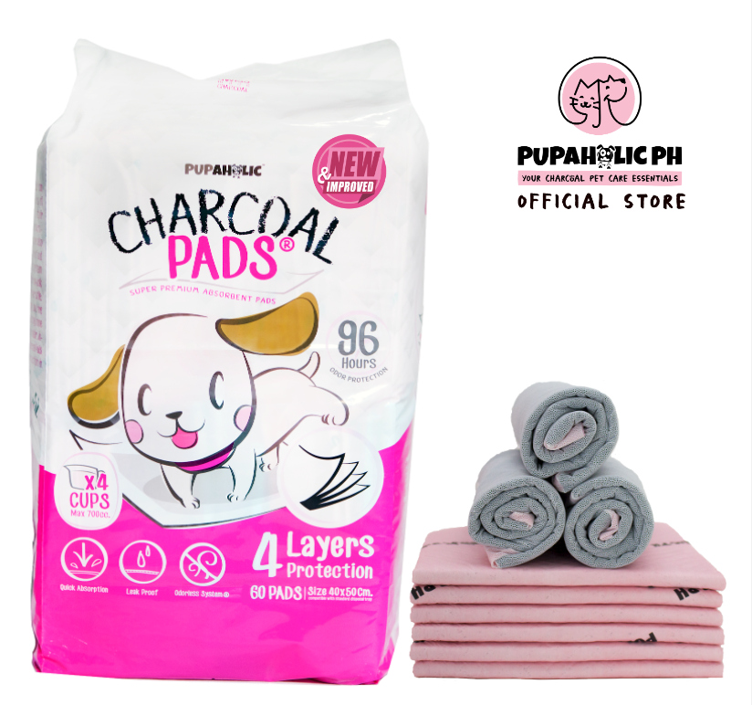 1 Bag Pupaholic Ph NEW and IMPROVED Charcoal Pads Medium 40cm x 50cm - Good for 4 months use