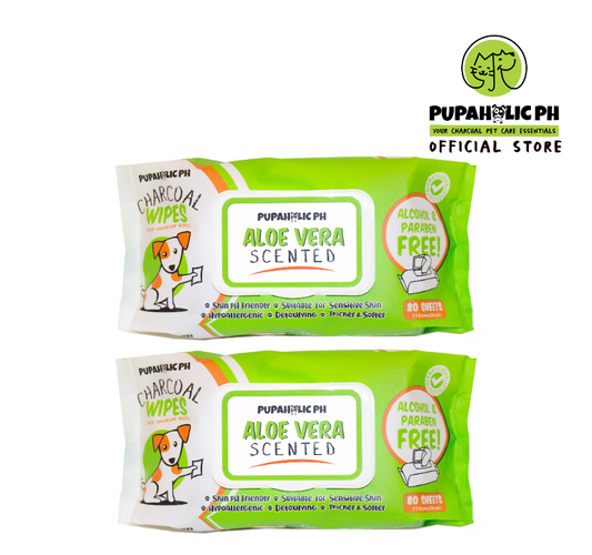 2 Packs of Charcoal Pet Wipes (80 sheets)