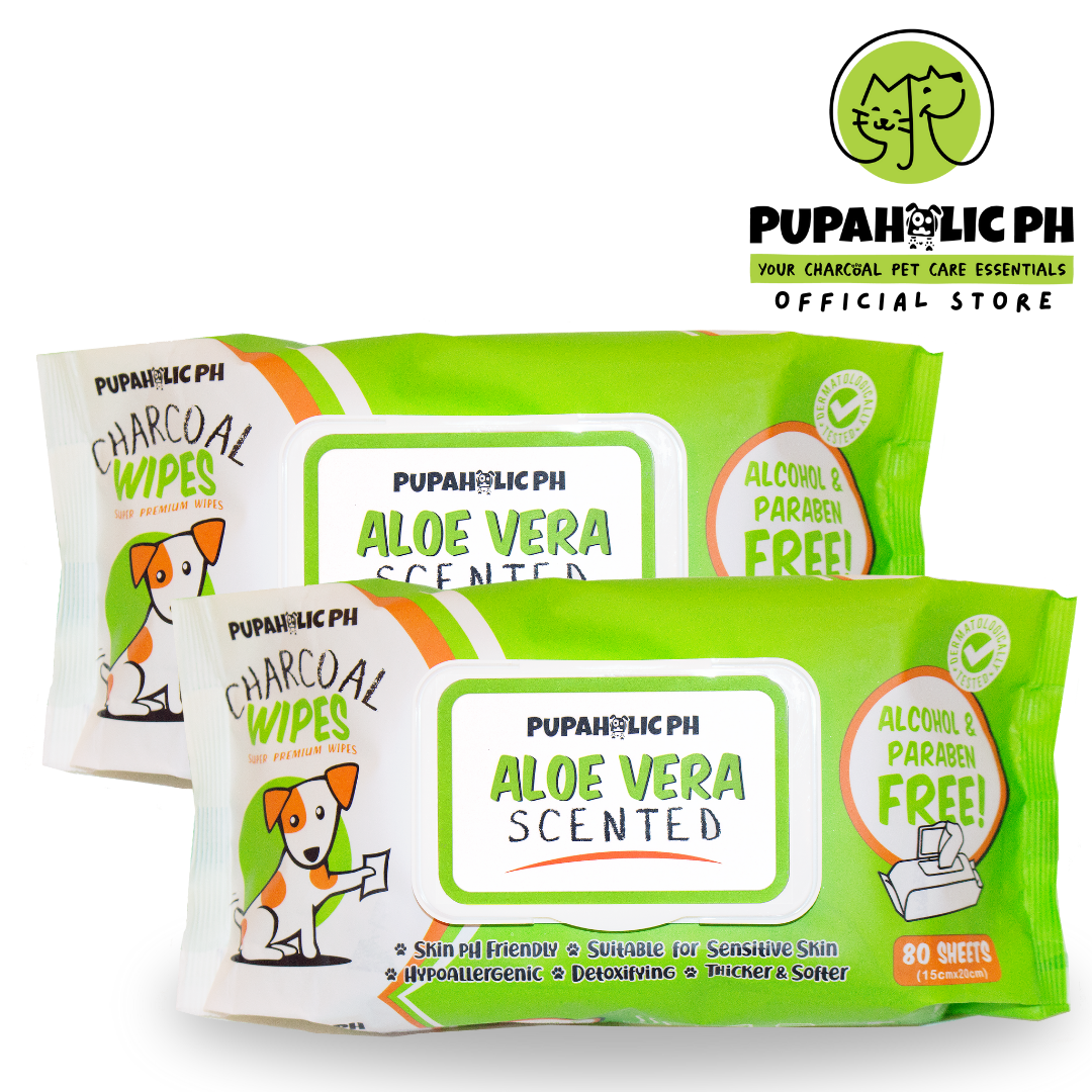 2 Packs of Charcoal Pet Wipes (80 sheets)