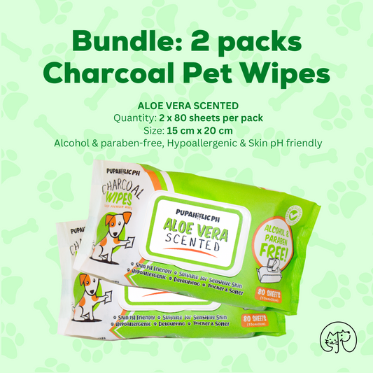 BUNDLE Wipes 2: Pupaholic Ph Charcoal Pet Wipes 2 Packs for 450