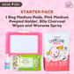 STARTER PACK: 1 Bag NEW and IMPROVED Medium Pads, Pink Medium Peepad Holder, Wipes and Repacked Fourpaws Weewee Spray