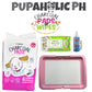 STARTER PACK: 1 Bag NEW and IMPROVED Medium Pads, Pink Medium Peepad Holder, Wipes and Repacked Fourpaws Weewee Spray